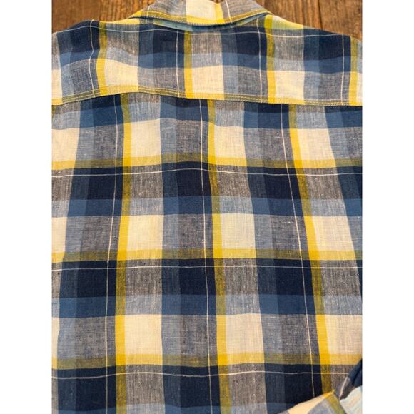 Authentic True Grit California Plaid Linen Shirt Size M - Picture 4 of 12